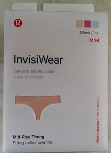 Lululemon InvisiWear 3 Pack Mid Rise Thong Womens Medium BRAND NEW Performance - Picture 1 of 7