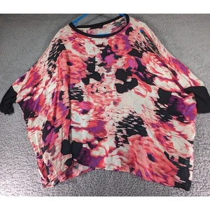 Juicy Couture Womens Floral Cold Shoulder Oversized Top Blouse Size Medium - Picture 1 of 5