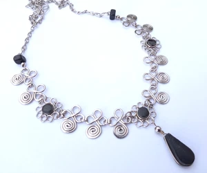 ✨Großhandel 10 Blumen Design Cabochon Handarbeit Halsketten Natursteine Schmuck✨ - Bild 1 von 8