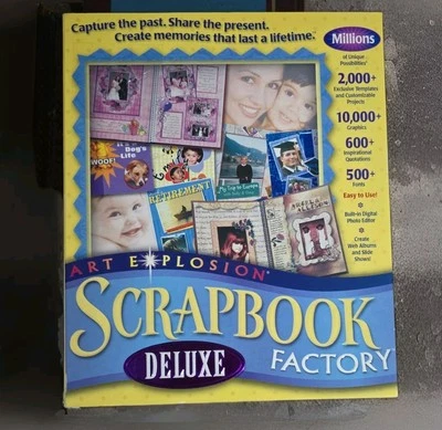 Art Explosion Scrapbook Factory Deluxe Version 2.0 Windows PC photo editor NIB - Image 1 of 4