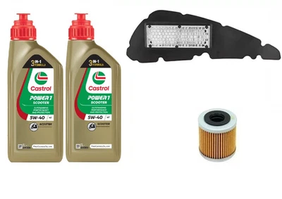 KIT TAGLIANDO PIAGGIO BEVERLY 400 2021/2023 CASTROL 5W40 FILTRO OLIO ARIA - Imagen 1 de 4