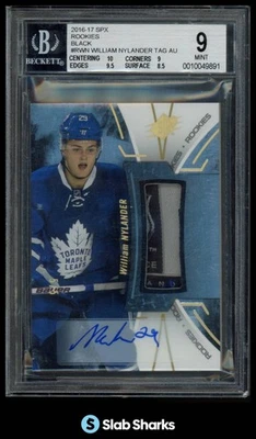 2016 UPPER DECK SPX #R-WN WILLIAM NYLANDER ROOKIE BLACK TAG AUTO PATCH /5 BGS 9 - Imagem 1 de 4