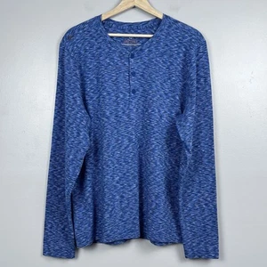 Rhone Men's Long Sleeve Abstract Blue Performance Henley Size L; Activewear - Picture 1 of 10