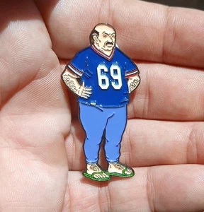 Carl Brutananadilewski ATHF NY Giants Jersey Custom ENAMEL PIN Pool Aqua Teen OG - Picture 1 of 4