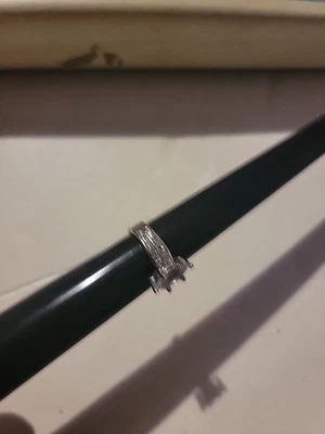 Anillo de compromiso circonita cúbica piedra rodio regalo pasarela concurso talla 8,5  Foto 1 de 4