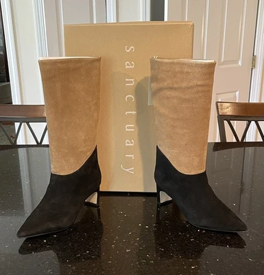 NUEVO EN CAJA Bota hasta la rodilla Sanctuary Praise para mujer negra/bistro talla 6M Foto 1 de 4