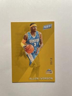 2022 Panini Fathers Day Allen Iverson #18 - GOLD /10 - Nuggets - Image 1 of 2