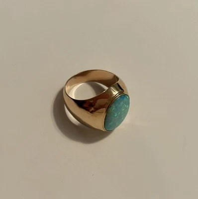 Anillo de oro amarillo de 14k ópalo para hombre talla 9,5 Foto 1 de 4