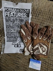 No Fear Formula Motocross Gloves Tan Small MX Tech Clarino Lycra Knuckle - Picture 1 of 6
