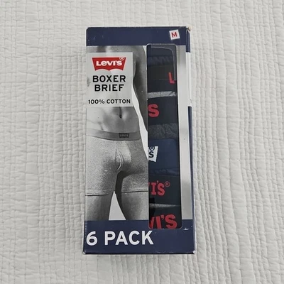 Levi's 6 упаковки трусы-боксеры размер средний (32-34) 100% хлопок многоцветный новый в коробке - Изображение 1 из 4