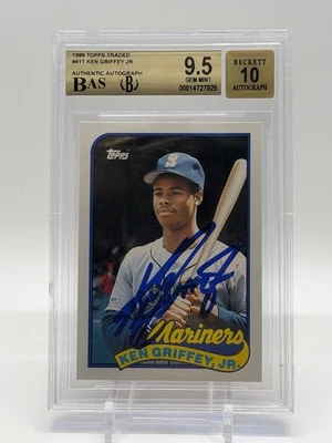 1989 Topps Traded дебютант автограф Кен Гриффи #41T BGS 9.5 Auto 10 Auto RC - Изображение 1 из 2