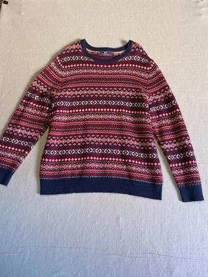 Vineyard Vines Fair Isle Red White Blue Wool Alpaca Blend Crewneck Sz XL 0037 - Image 1 of 4