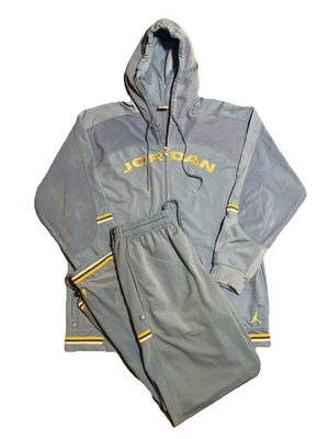 Vintage AIR JORDAN Men's Warm Up Suit Tracksuit  XXL Hoodie Pants Blue UNC Melo - Image 1 of 4