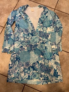 Abito vintage Lilly Pulitzer blu taglio basso scollo a V cambio midi tg 8 anni 60 - Foto 1 di 4