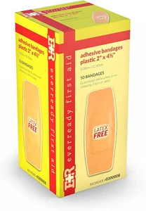 Vendajes adhesivos para primeros auxilios Ever Ready de plástico transparente de 2"" x 4 1/2"" - paquete de 50 - Imagen 1 de 6