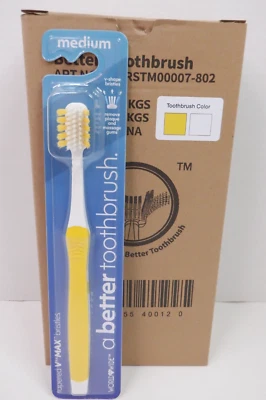 World Wide Daily 牙刷 中号 - 12 包 XL 锥形 V ARC 刷毛 - 黄色 — 第 1/4 张图片