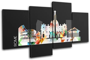 Rom Geometrische Stadt LEINWAND WANDBILD Bild Druck VA - Bild 1 von 1