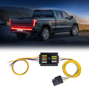 3 Wire to 2 Splice-in Trailer 4-Pin Tail Light Converter Wiring Harness Towing - Picture 1 of 23