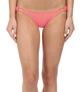 VOLCOM Women's Small Neon Pink Bikini Swim Beach Surf Bottoms Simply Solid New - Picture 1 of 3