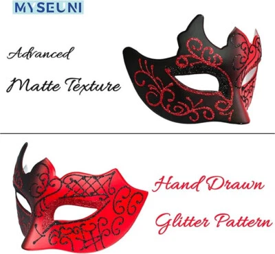 Masquerade Masks for Man - Mens Venetian Mask for Mardi Gras - Image 1 of 4