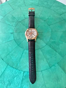 Emporio Armani Ar - 4675 Rose Gold Tone Mens Automatic Skeleton Back Watch  $495 - Picture 1 of 6