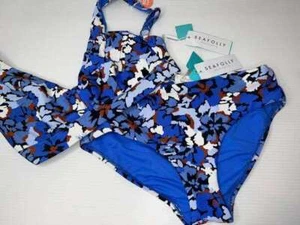 NEW WITH TAGS SEAFOLLY LADIES THRIFT SHOP DD WIDE SIDE BIKINI SET SIZE 10 - Picture 1 of 14