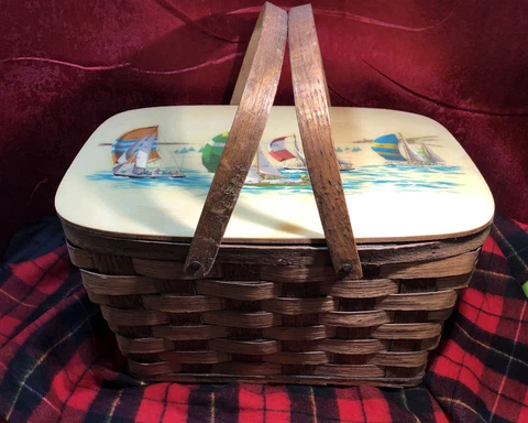 Vintage Peterboro RARe The Original Kool Basket SAILBOAT REGATTA OCEAN DECOR Cover