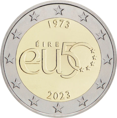 2 Euro Ireland 2023 * 50th Anniversary - European Union Membership * Unc Cover