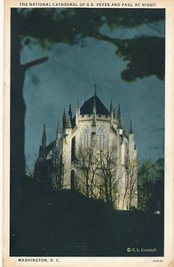 THE NATIONAL CATHEDRAL OF S.S. PETER AND PAUL AT NIGHT. WASHINGTON, D.C. - Picture 1 of 2