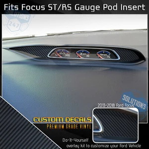 For 2013-2018 Ford Focus ST RS PSI Gauge Pod Insert Decal - Matte Carbon Fiber - Bild 1 von 15
