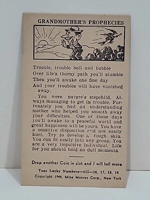 Weight Scale Fortune Card, Grandmother's Prophecies and Astrological Facts - image 1 of 3