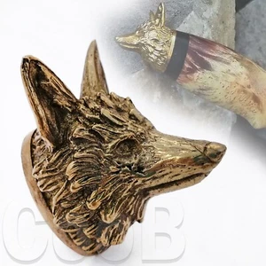 RvD CooB Metall Bronze Messer Knauf Bolster FUCHSKOPF maßgeschneiderte Messer Herstellung Griff - Bild 1 von 3
