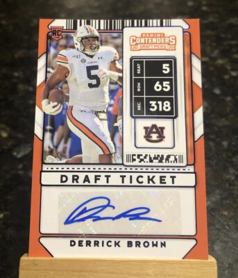2020 Panini Contenders Draft Picks Derrick Brown Draft Ticket Rookie Auto #159 - Image 1 of 2