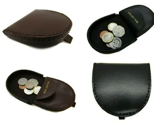 New Unisex Small Genuine Leather Coin Tray Holder Pouch Wallet Loose Change Cash - Picture 1 of 60