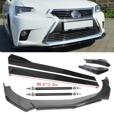 For LEXUS CT200H 14-19 Carbon Fiber Front Bumper Lip Splitters Side Skirt Strut Foto 1 de 4