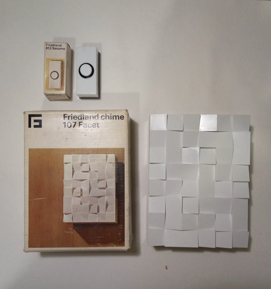 Timbre de puerta Friedland 107 faceta vintage años 70 y timbre de sésamo -- Nuevo de Lote Antiguo Foto 1 de 4