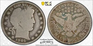 1901 Barber Silver Half Dollar PCGS AG3 Low Ball *DoubleJCoins* 1700-91 - Picture 1 of 3