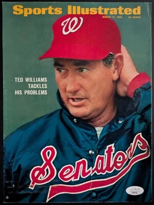 Ted Williams 1969 Firmado Sports Illustrated Cubierta Autografiada Medias Rojas de Boston JSA Foto 1 de 4