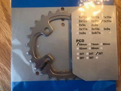 NEW Shimano Deore XT M785 26T-AK x 64BCD Chainring 2x10 - Image 1 of 2