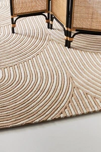 White And Gray Silk Wool Handmade Rug 100% Wool Rug Flor And Rugs Woolen Area - Picture 1 of 3