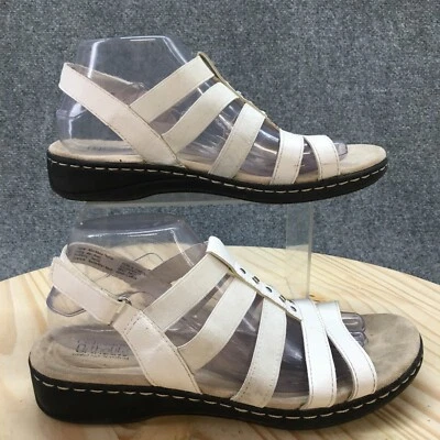 Croft And Barrow Sandals Womens 9 M Etude Strappy Slingback White Faux Leather - Image 1 of 4