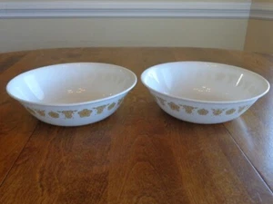 CORELLE BUTTERFLY GOLD 8” ROUND VEGETABLE BOWLS LOT OF 2 - Picture 1 of 4