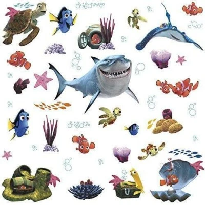 Adesivos de parede Disney Pixar Finding Nemo Peel & Stick decoração de banheiro infantil - Imagem 1 de 4