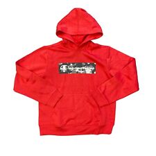 Boys Girls Champion Red Hoodie Camo Graphic Sweatshirt Pullover Size M 10-12
