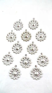 12 Silver Tone Wheel & Spoke CHARMS PENDANTS 5/8" - Picture 1 of 2