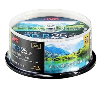 New model_30 sheets Style: 1 layer 25GB JVC Single recording Blu-ray Disc BD-R - Image 1 of 3