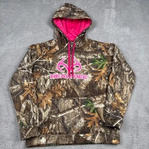 Realtree Camo Hoodie Pink Logo Drawstring Pullover Youth Size M 8-10 - Picture 1 of 8