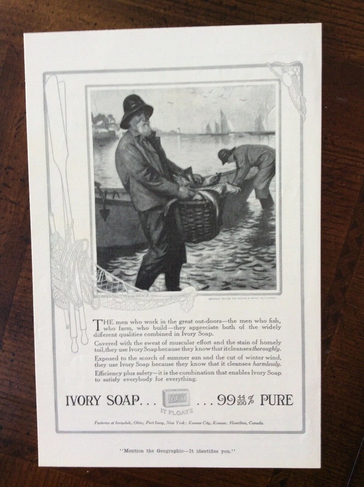 1915 vintage original ad Ivory Soap 99% Pure “It Floats” - Image 1 of 1