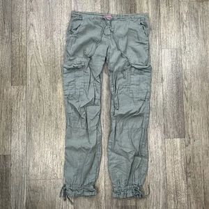 Pantalones cargo de lino Juicy Couture de colección Y2K con cordón tiro bajo pierna recta años 2000 - Imagen 1 de 11