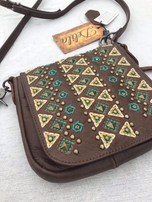 NOS Montana West Delila Leather Embroidered Western Handbag Crossbody Purse - Image 1 of 4